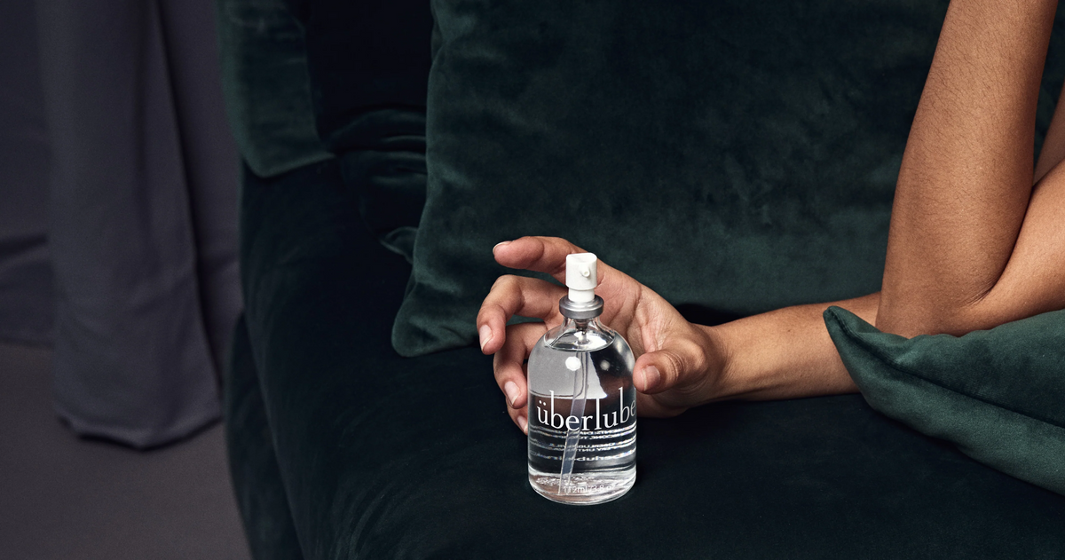 Überlube silicone personal lubricant — signature glass bottle hero banner