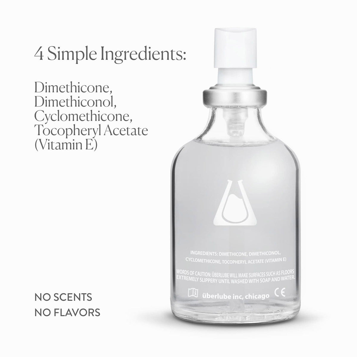 Überlube ingredients – no scents, no flavors, with vitamin E